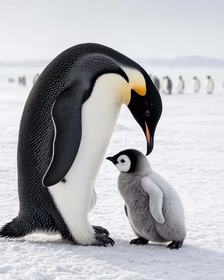Wild animal parent spending time naturally with its baby in a realistic habitat